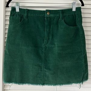 Green corduroy mini skirt - Newbury Kustom
